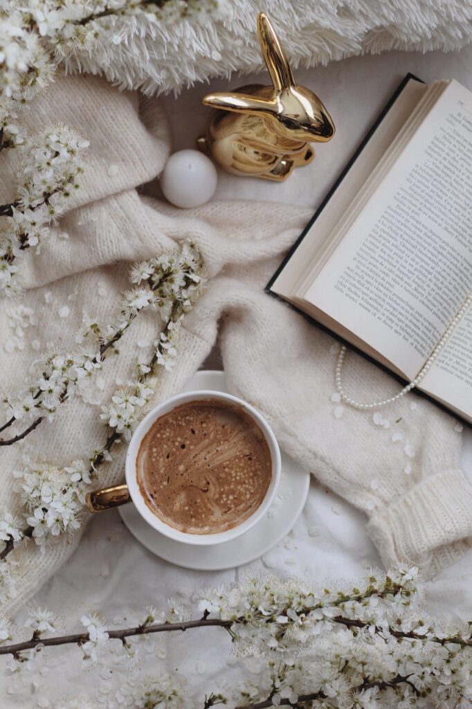 spring, beautiful flowers, coffee, flowers, nature, flat lay, flower background, book, flower wallpaper, breakfast